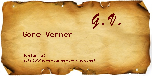 Gore Verner névjegykártya